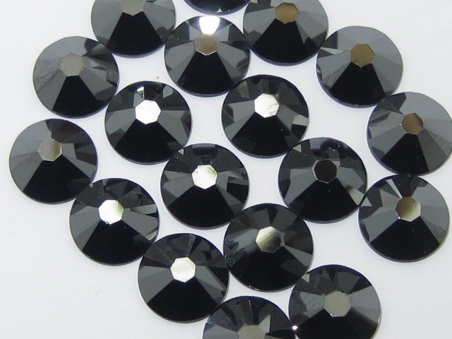 72 pcs. 20ss JET HEMATITE STAR BRIGHT FLATBACK Rhinestones